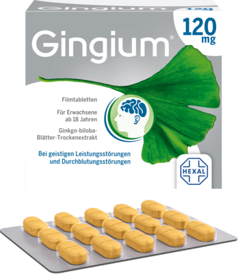 Abbildung von GINGIUM 120 mg Filmtabletten  120 St  Filmtabletten